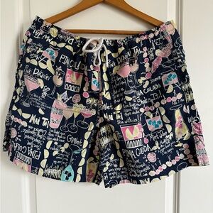 Lilly Pulitzer Drinks on Me Swim Trunks Cocktail Drinks Pool Beach Party Size L